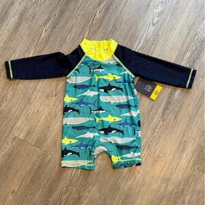NEW Baby Gap Shark Print Swimsuit